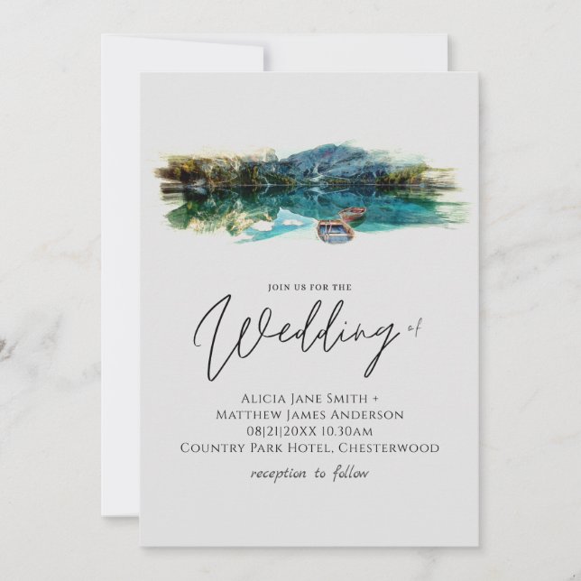 Boating Lake Nature Wedding Handwritten Style (Front)