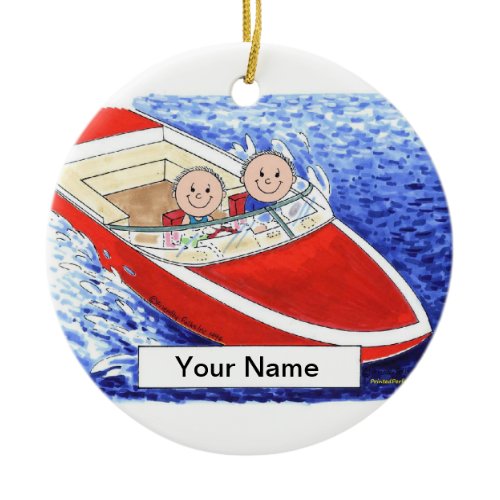 Boating - Male &amp; Male Ceramic Ornament