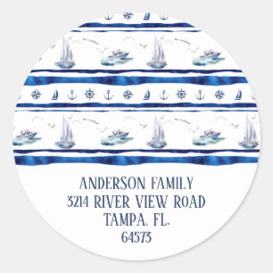 Boating New Address Label Sticker