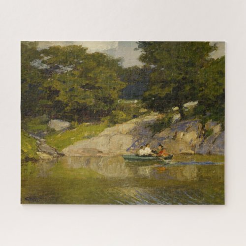 Boating on a Lake in Central Park New York City Jigsaw Puzzle