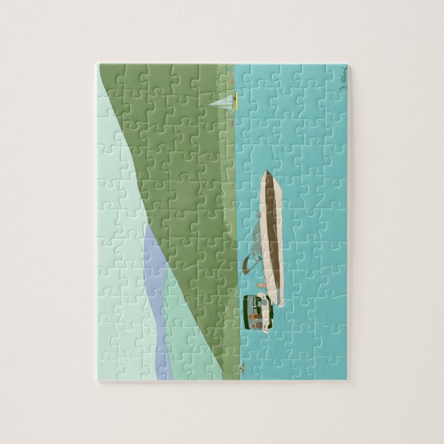 Boating on Lake George Jigsaw Puzzle (Vertical)