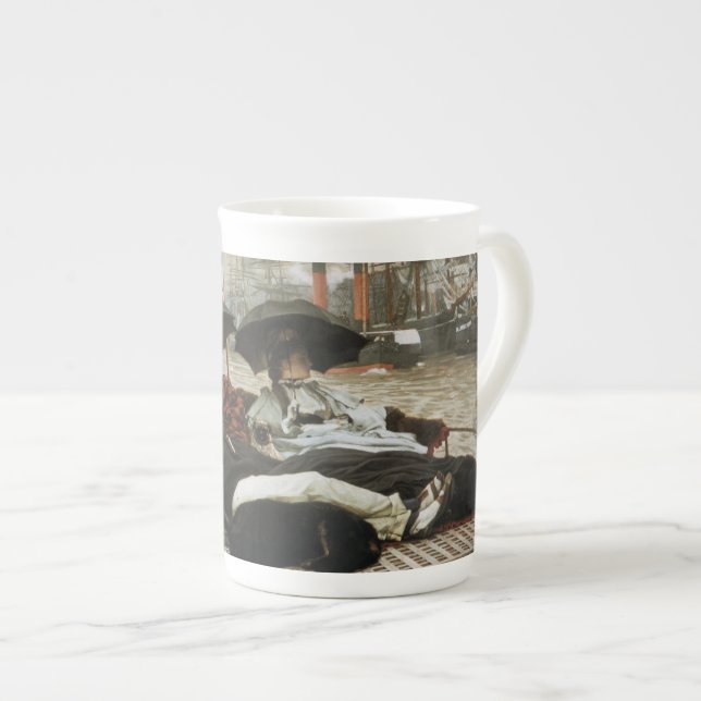 Boating on the Harbor Bone China Mug (Front Right)