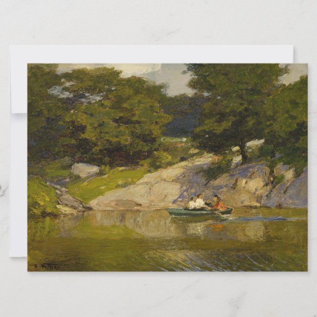 Boating on the Lake in Central Park Card (Front)