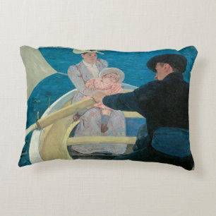 Boating Party by Mary Cassatt, Vintage Fine Art Accent Pillow