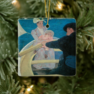 Boating Party by Mary Cassatt, Vintage Fine Art Ceramic Ornament