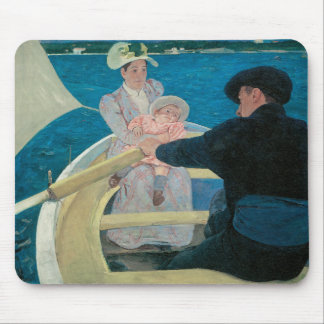 Boating Party by Mary Cassatt, Vintage Fine Art Mouse Pad