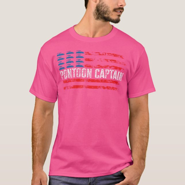 Boating Pontoon Captain 4Th Of July Pontoon Boat T-Shirt (Front)