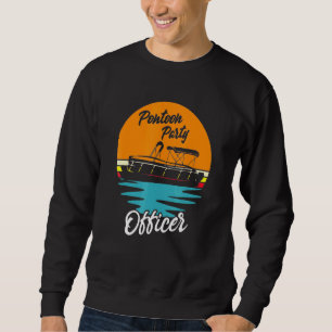 Boating Pontoon Party Pontoon Party Retro Sunset B Sweatshirt