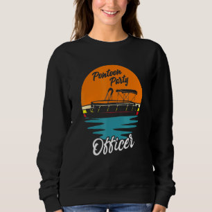Boating Pontoon Party Pontoon Party Retro Sunset B Sweatshirt