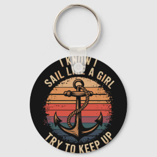 Boating Sailboat Captain And Sailing Boat Sailor  Keychain