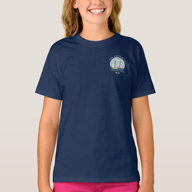 Boating Sailing Custom Family Summer Vacation T-Shirt (Front)
