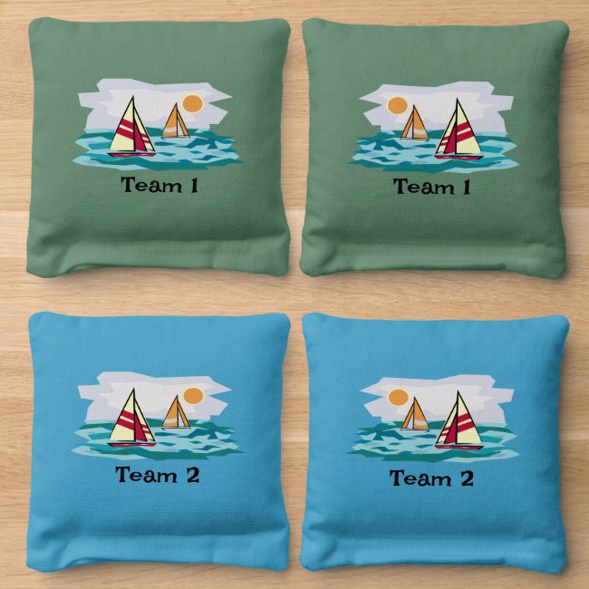 Boating Sailing Design Cornhole Bean Bags