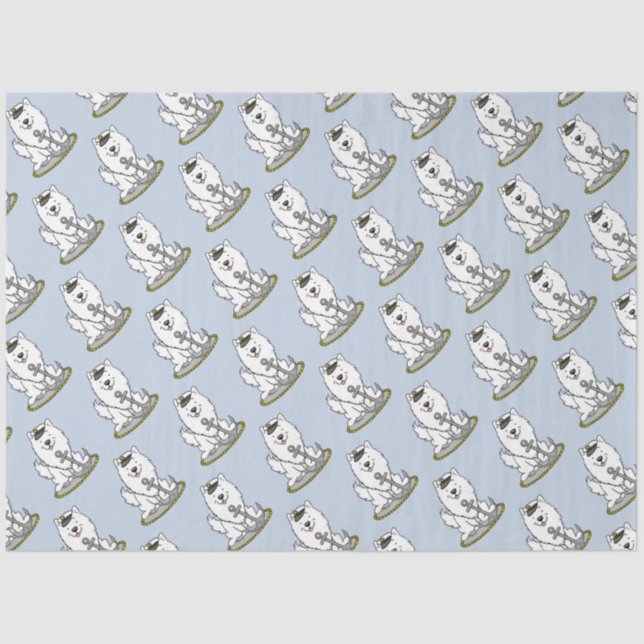 Boating Sailing Nautical American Eskimo Dog Cute Tissue Paper (Front)