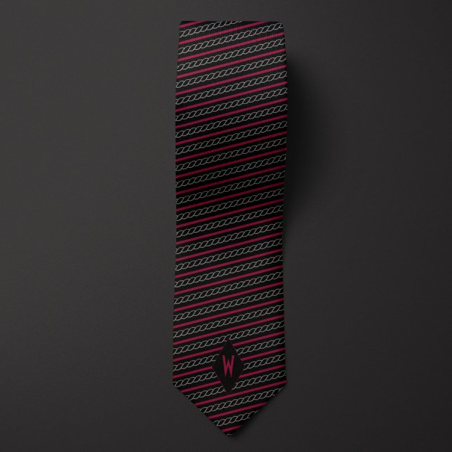 Boating Sailing Nautical Rope Striped Neck Tie (Creator Uploaded)