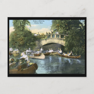 Boating Scene, Belle Isle, Detroit Vintage Postcard