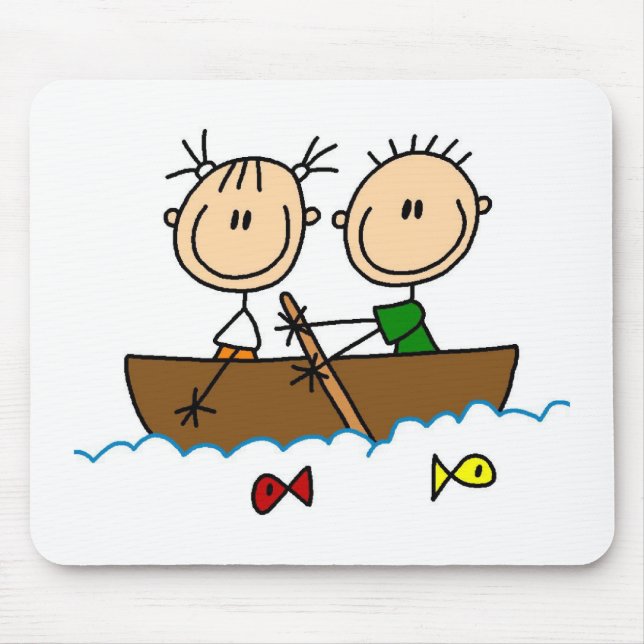 Boating Stick Figure Mousepad Mousepad (Front)