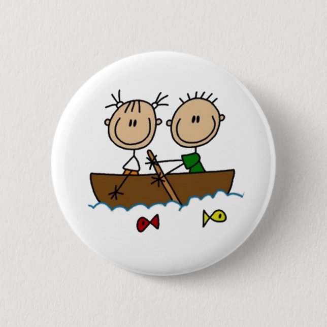 Boating Stick Figures Button (Front)