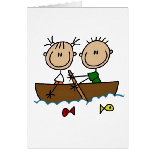 Boating Stick Figures Cards (Front)