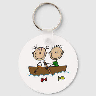 Boating Stick Figures Keychain