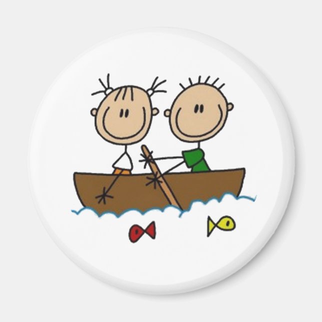 Boating Stick Figures Magnet (Front)