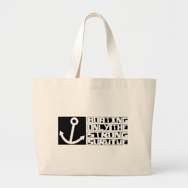 Boating Survive Large Tote Bag (Front)