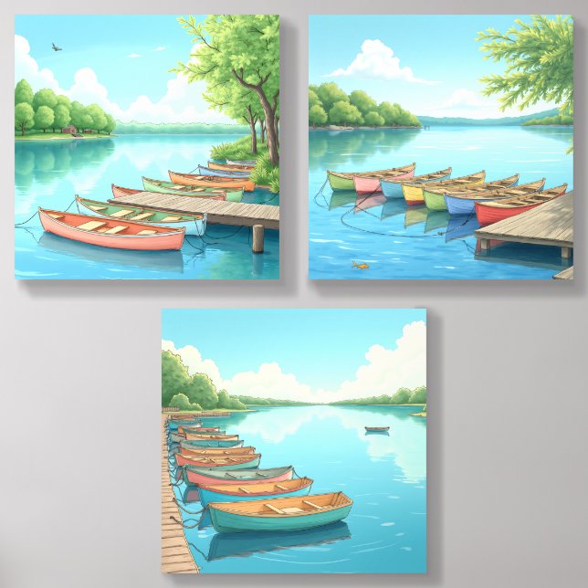 Boats Acrylic Photo Tile (Front Set)