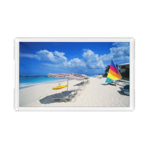 Boats And Beach Chairs Acrylic Tray