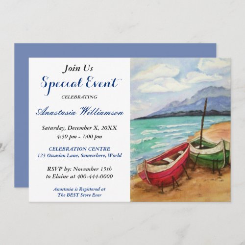 BOATS AND BEACH PARTY EVENT INVITE