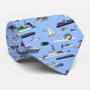 Boats And Ships Random Patterns Neck Tie by judgeart at Zazzle