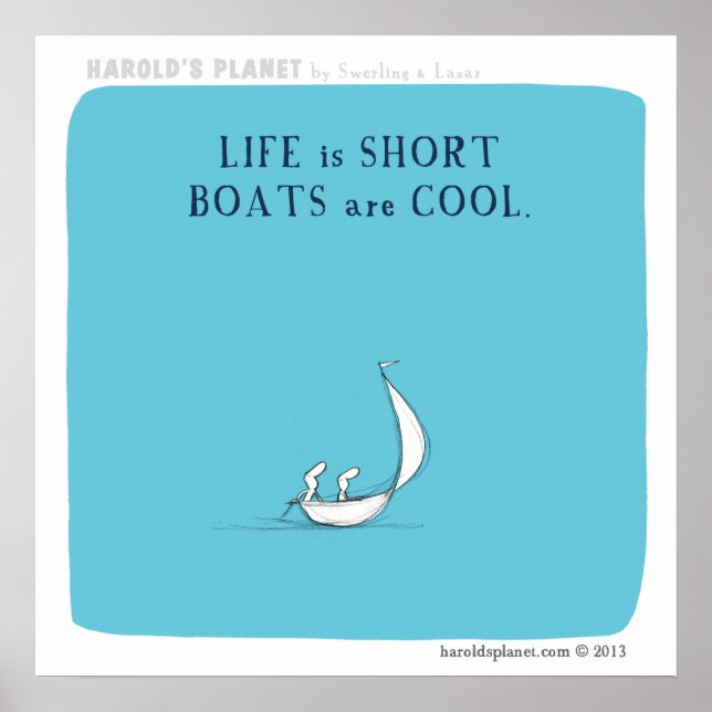 "boats are cool" poster (Front)