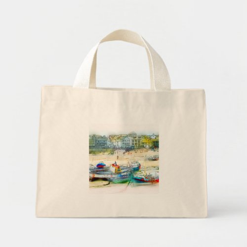 BOATS AS A PAINTING MINI TOTE BAG