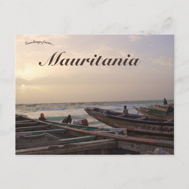 Boats at a Beach in Nouakchott Mauritania Postcard (Front)