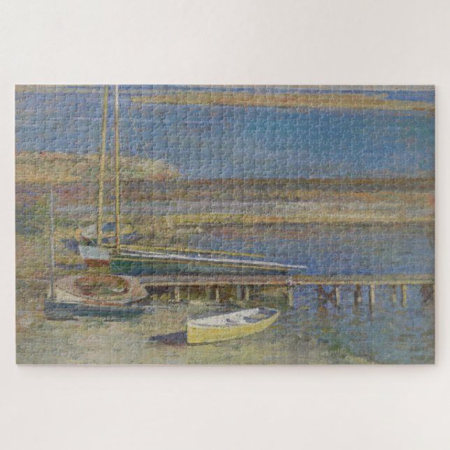 Boats at a Landing (New England Landscape) Jigsaw Puzzle (Horizontal)