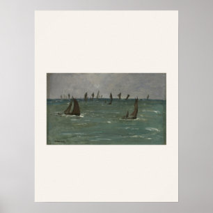 Boats at Berck-sur-Mer by Manet - Seascape Art Poster