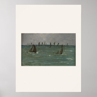 Boats at Berck-sur-Mer by Manet - Seascape Art Poster