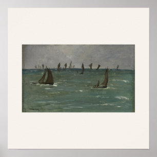 Boats at Berck-sur-Mer by Manet Square Poster