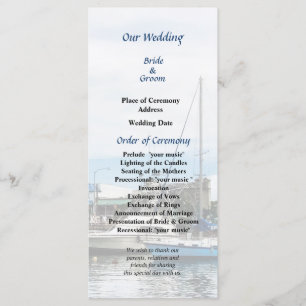 Boats at Bridgetown Barbados Wedding Program