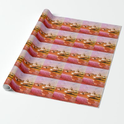 Boats at  Cap-Ferret in France Wrapping Paper