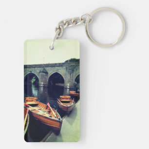Boats ,at Durham river Keychain