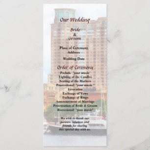 Boats at Inner Harbor Baltimore MD Wedding Program