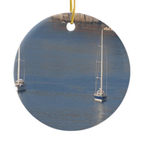 Boats at rest in Sorrento Italy Ceramic Ornament