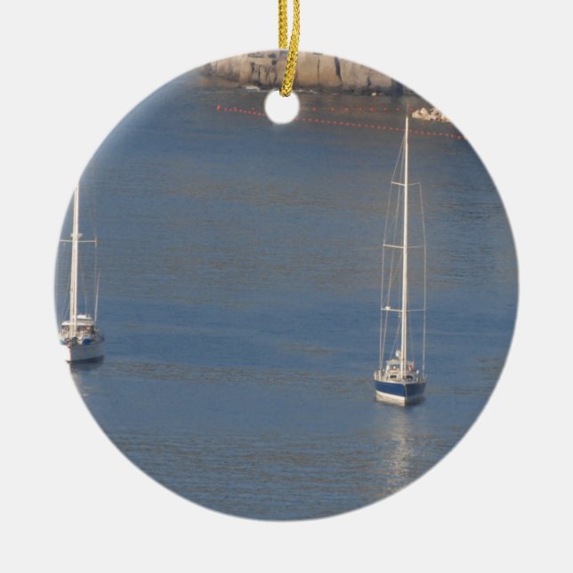 Boats at rest in Sorrento Italy Ceramic Ornament (Front)