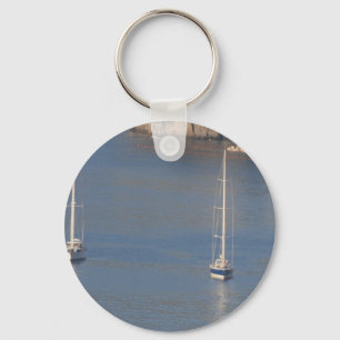 Boats at rest in Sorrento Italy Keychain