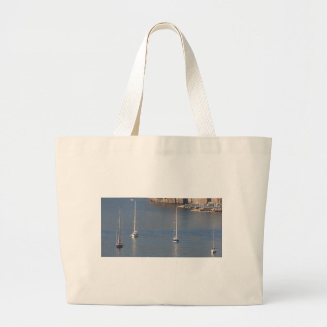 Boats at rest in Sorrento Italy Large Tote Bag (Front)