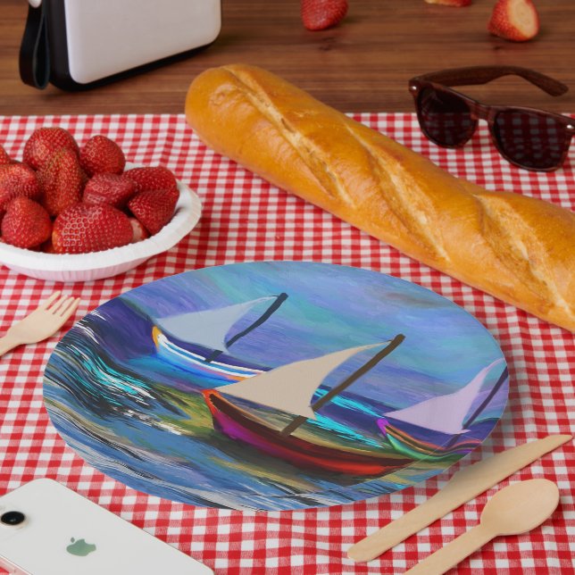 Boats at sea  paper plates (Picnic)