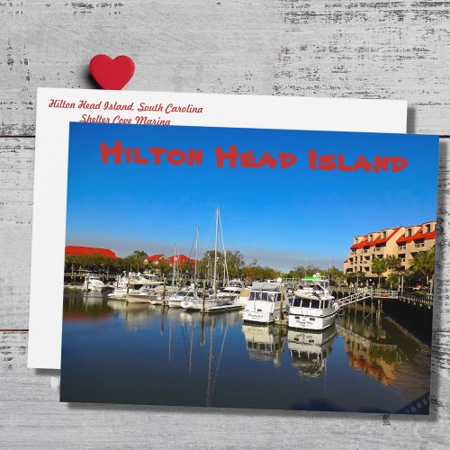 Boats at Shelter Cove Marina Hilton Head Island SC Postcard