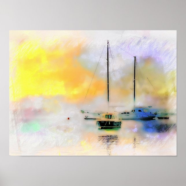 boats at sundown  poster (Front)