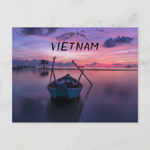 Boats At Sunrise Phu Quoc Vietnam Postcard