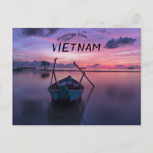 Boats At Sunrise Phu Quoc Vietnam Postcard