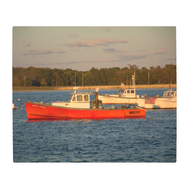 BOATS AT SUNSET 24 X 20 METAL WALL ART (Front)